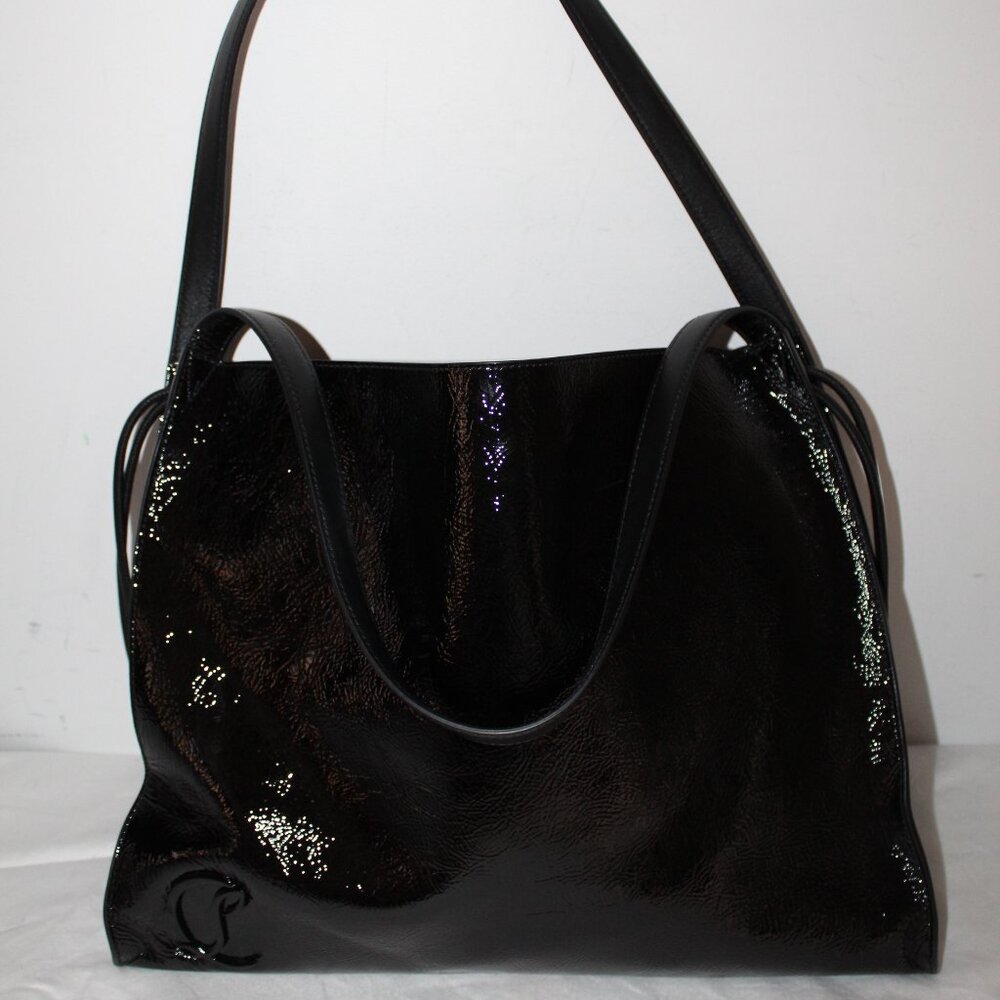Christian Louboutin Le 54 Crinkle Patent Leather Drawstring Tote Shoulder Bag - Picture 4 of 15